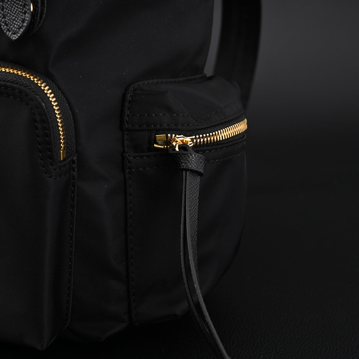 Burberry the Rucksack – Black Nylon & Leather Backpack with Gold-Tone Hardware - Black with Gold Accents