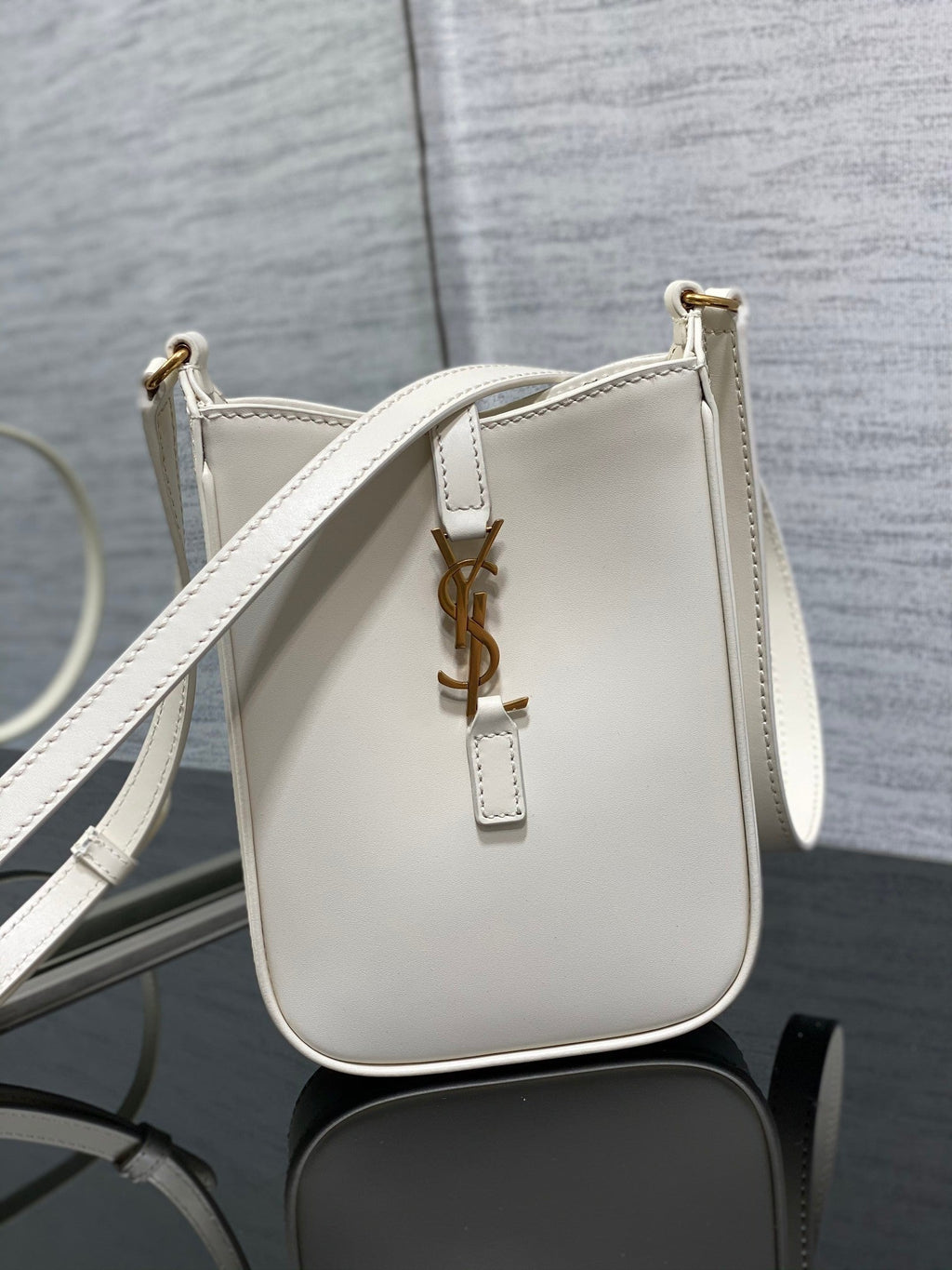 YSL Le 5 a 7 Mini White Bag