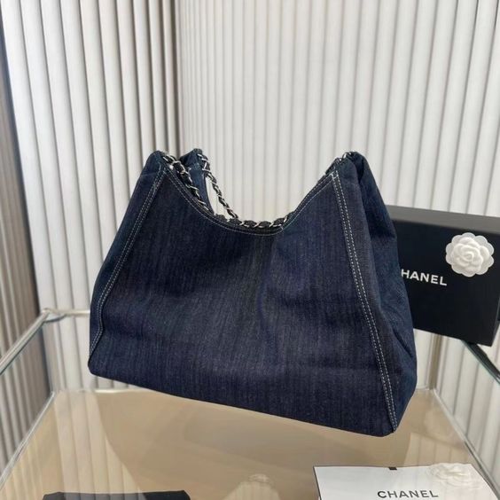 YSL Large Capacity Denim Tote Bag - Demin