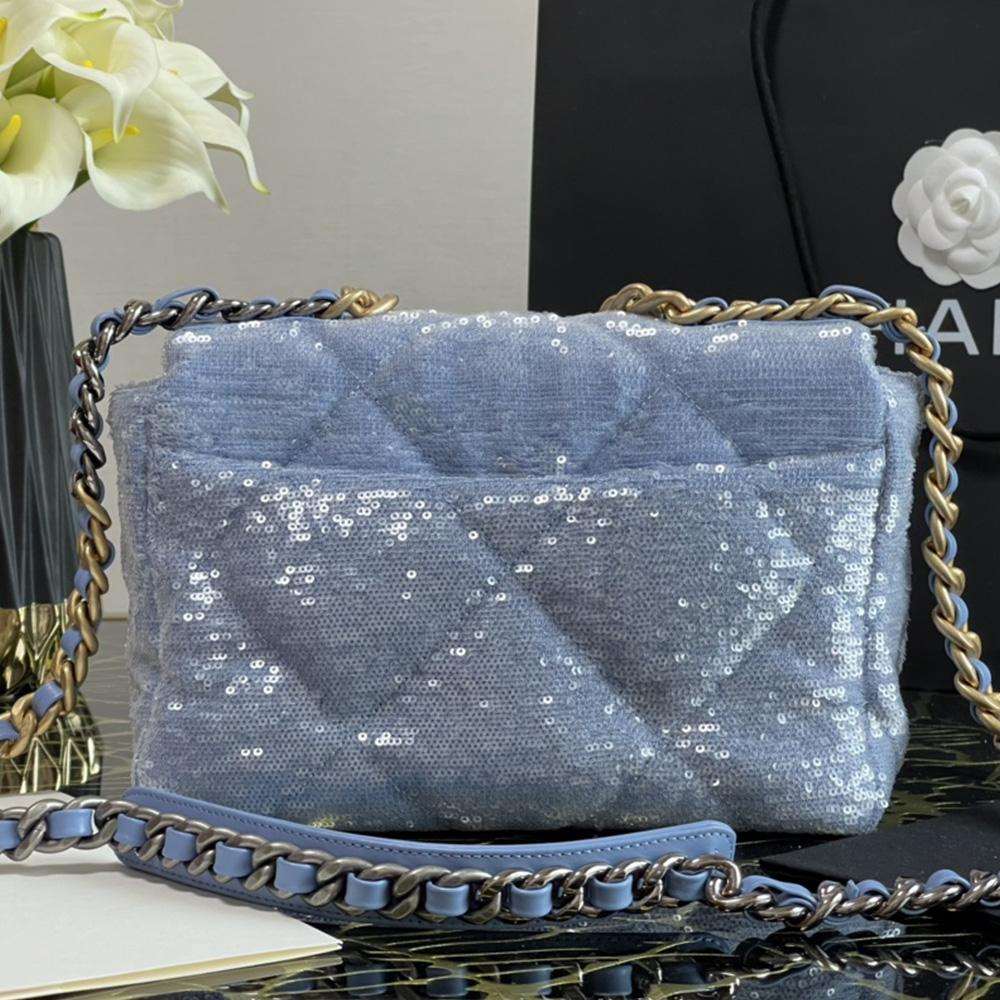 Chanel 19 Sequin Flap Bag - Light Blue