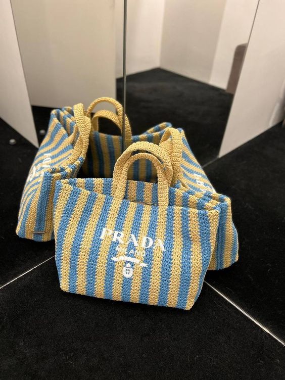 Prada Raffia Bag - Blue