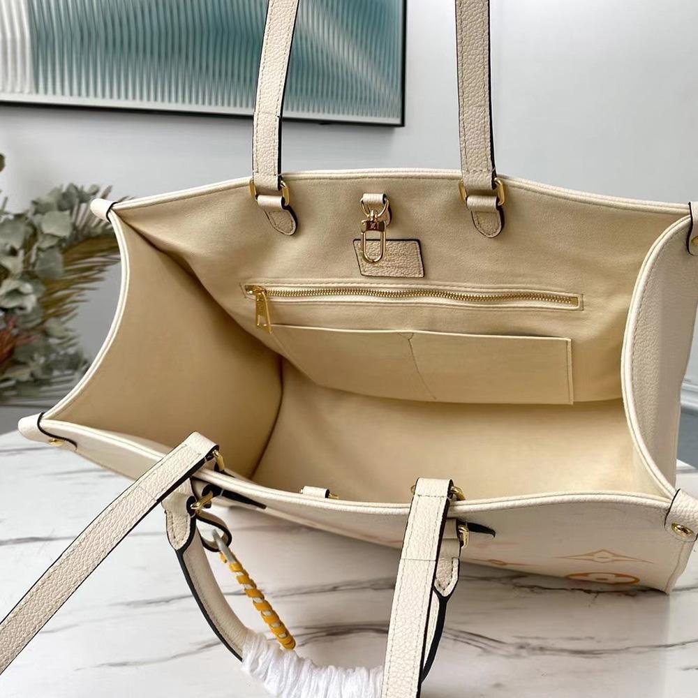 Louis Vuitton OnTheGo MM Tote Bag - Cream Saffron