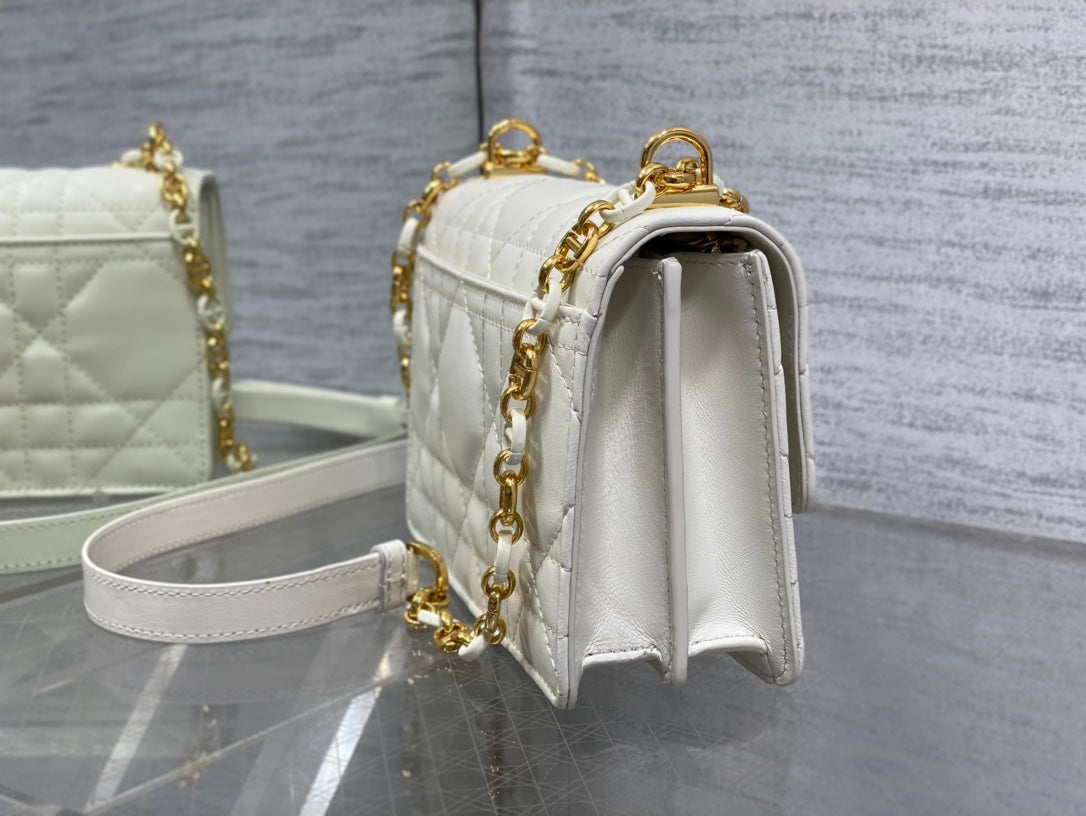 Dior Miss Caro White Macrocannage Lambskin Bag