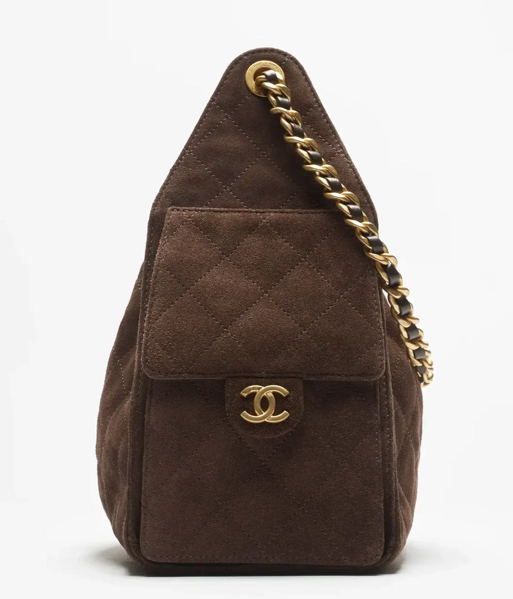 Chanel Mini 25 Quilted Leather Handle Shoulder Bag with Chain Strap