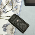 Chanel Quilted CC Phone Holder Wallet - Metallic Ivory