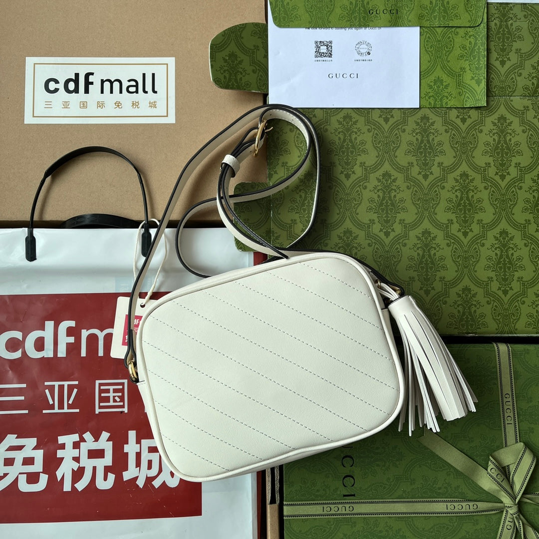 Gucci Blondie Small Shoulder White Leather Bag