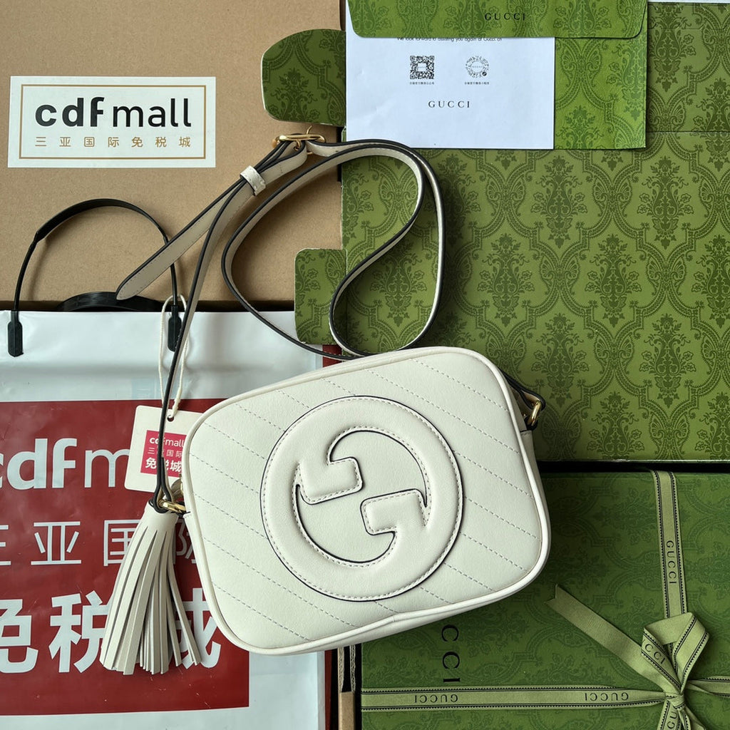 Gucci Blondie Small Shoulder White Leather Bag