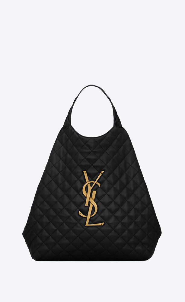Saint Laurent Icare Maxi Shopping Bag in Quilted Lambskin - Black