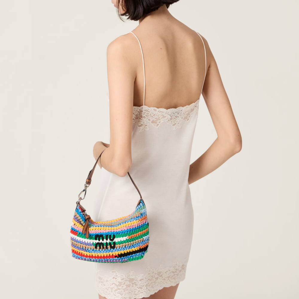 Miu Miu Multicolor Crochet Pouch - Multicolored