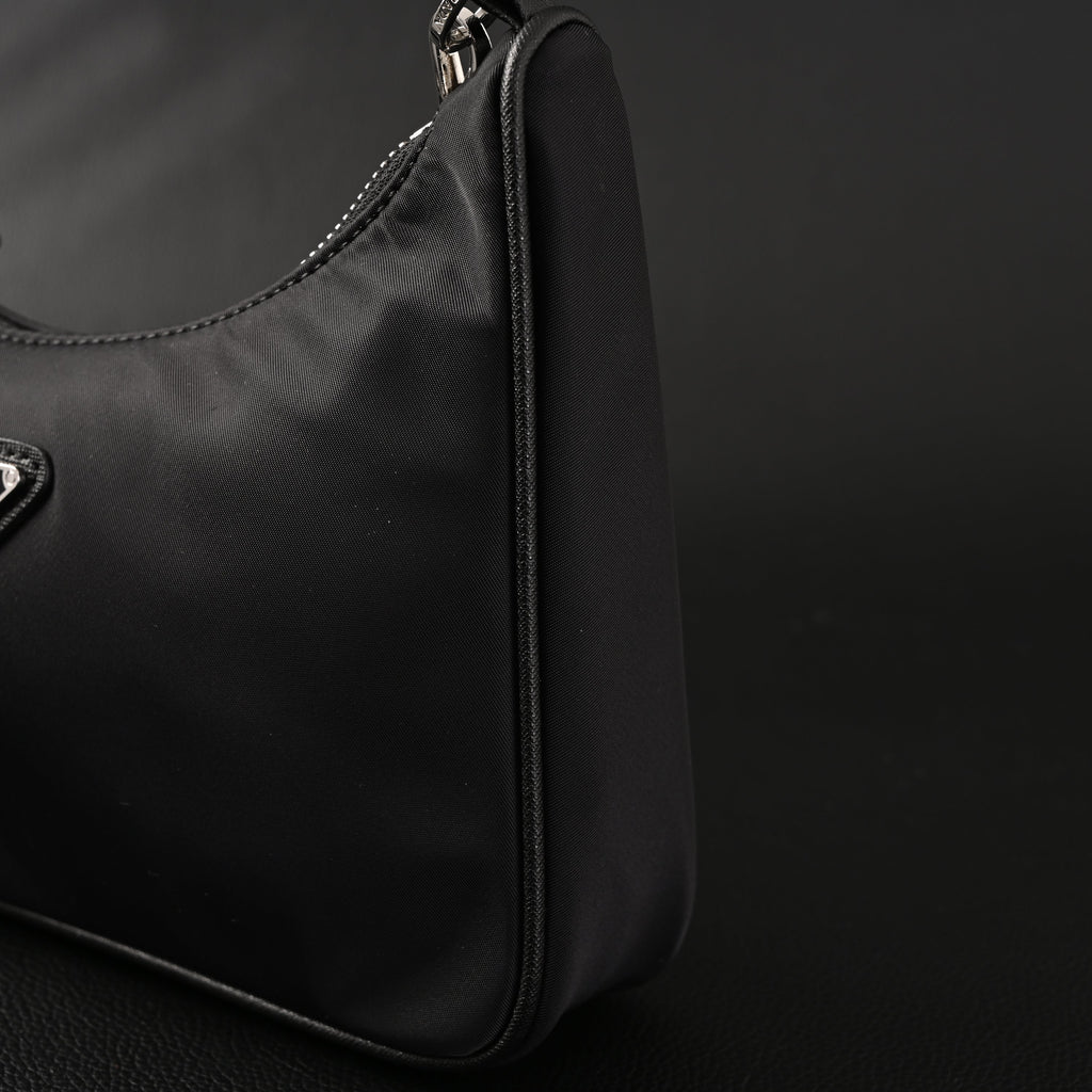 Prada Re-Edition 2005 Nylon Shoulder Bag – Black - Black with Silver-Tone Hardware