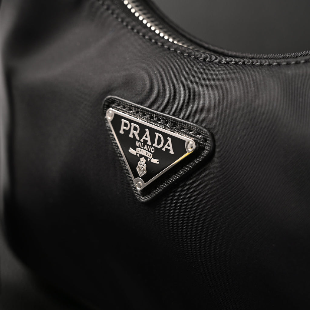 Prada Re-Edition 2005 Nylon Shoulder Bag – Black - Black with Silver-Tone Hardware