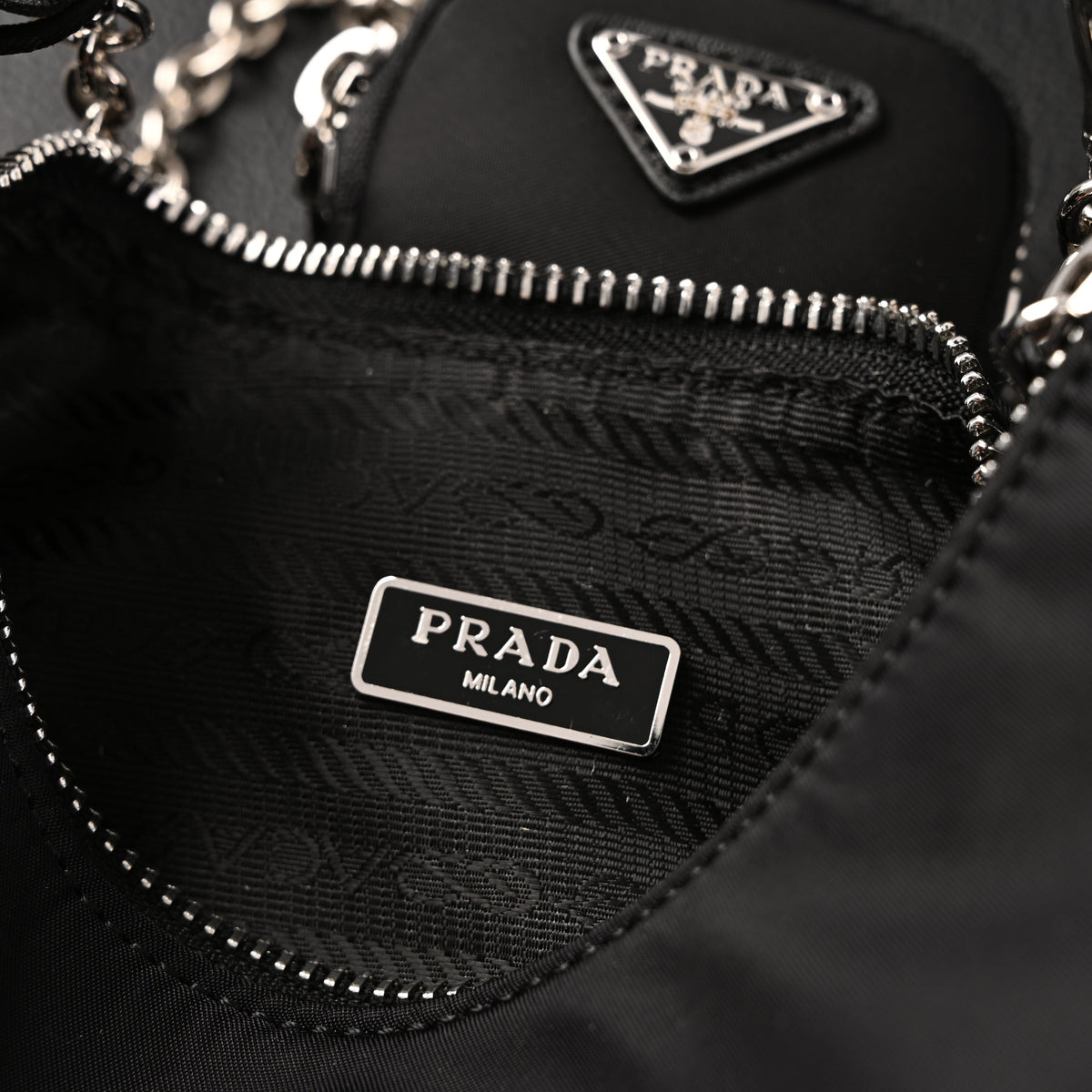 Prada Re-Edition 2005 Nylon Shoulder Bag – Black - Black with Silver-Tone Hardware
