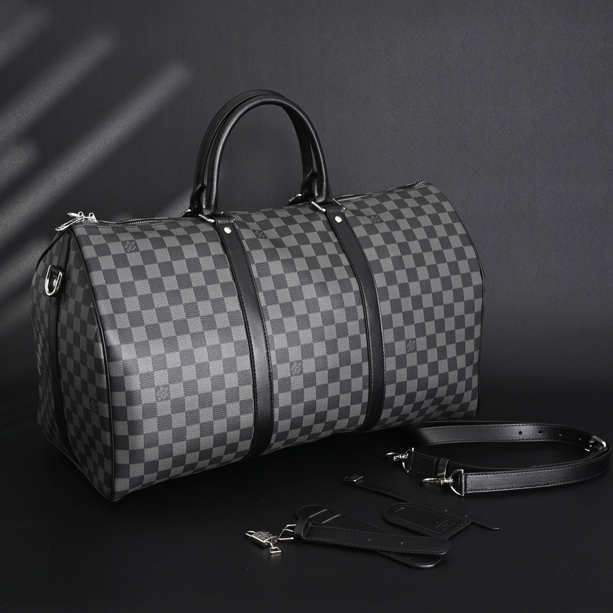 Louis Vuitton Keepall Bandoulière 45 Damier Graphite Canvas Travel Bag