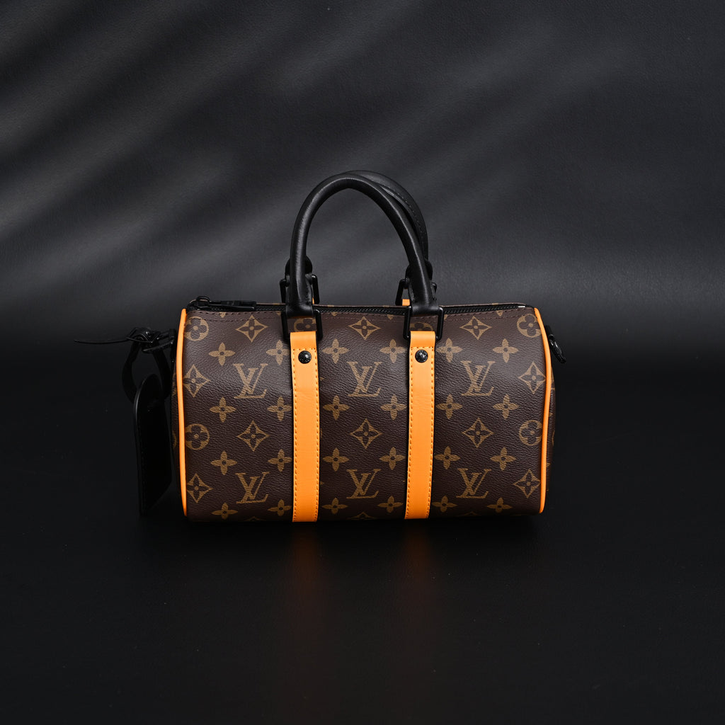Louis Vuitton Keepall Bandoulière 50 – Monogram Canvas with Neon Orange Trim Travel Bag