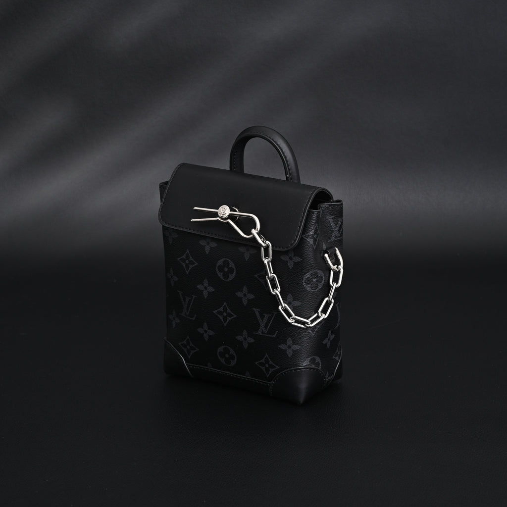 Louis Vuitton Soft Trunk Messenger – Monogram Eclipse Canvas with Silver Chain Handbag