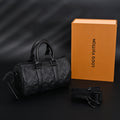 Louis Vuitton Keepall Bandoulière 50 – Monogram Shadow Black Leather Travel Bag