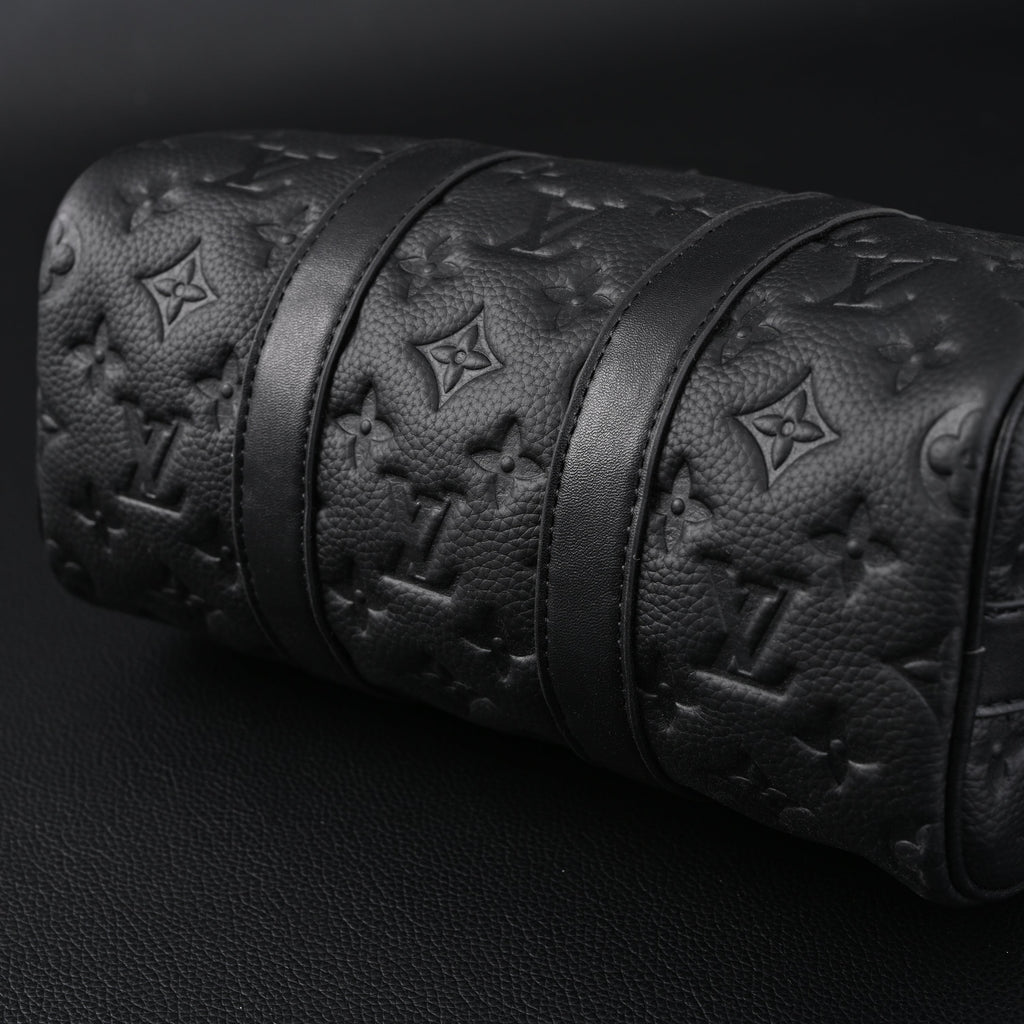 Louis Vuitton Keepall Bandoulière 50 – Monogram Shadow Black Leather Travel Bag