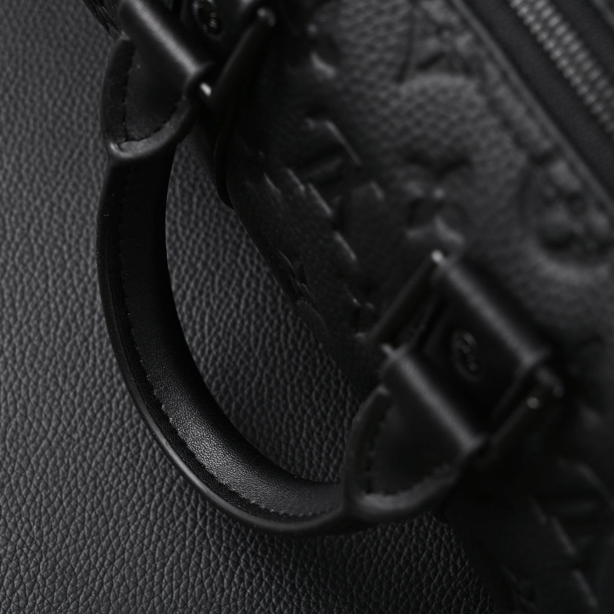 Louis Vuitton Keepall Bandoulière 50 – Monogram Shadow Black Leather Travel Bag