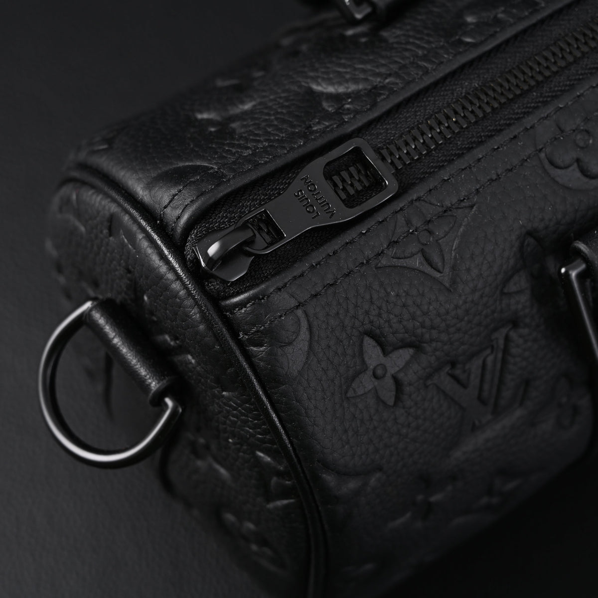 Louis Vuitton Keepall Bandoulière 50 – Monogram Shadow Black Leather Travel Bag