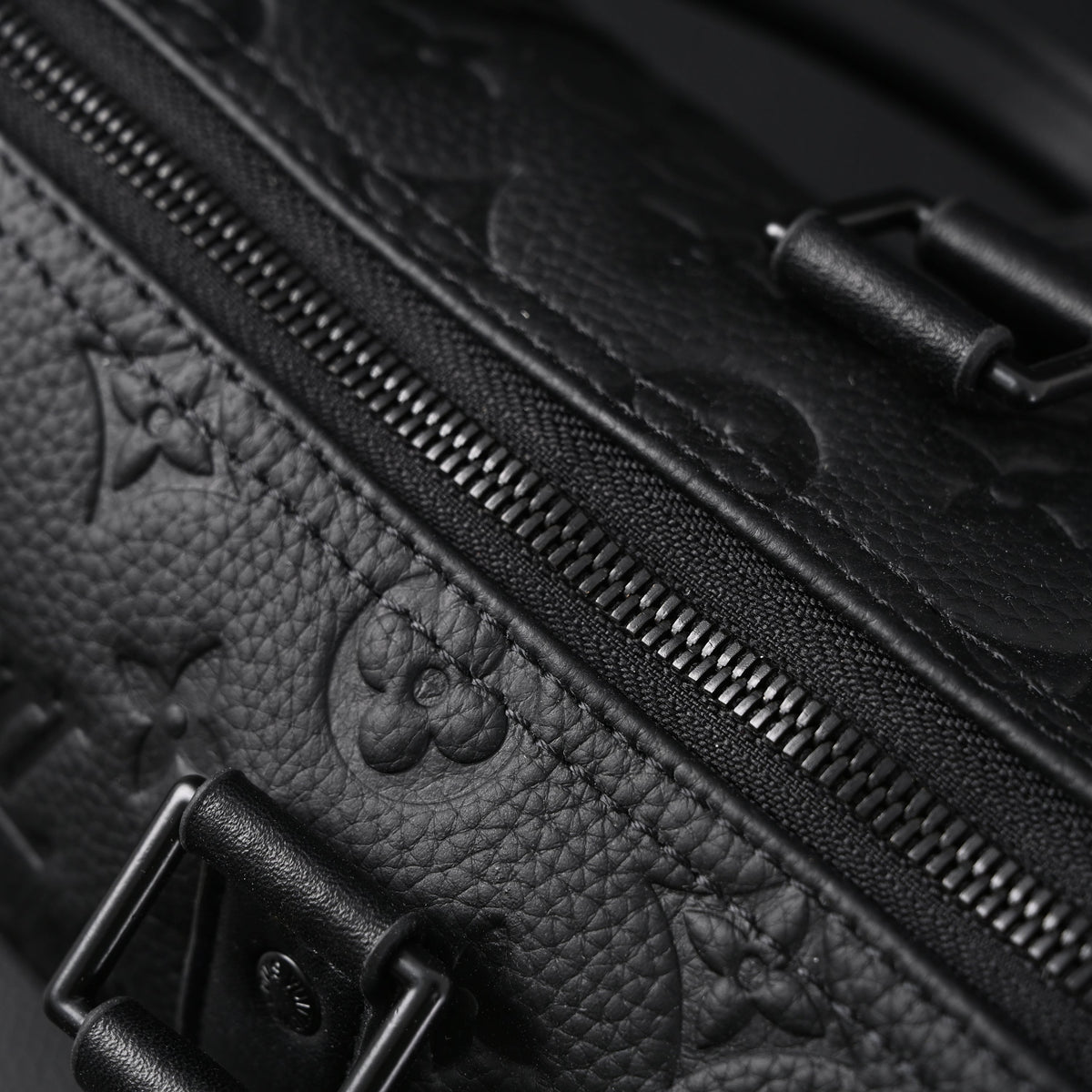 Louis Vuitton Keepall Bandoulière 50 – Monogram Shadow Black Leather Travel Bag