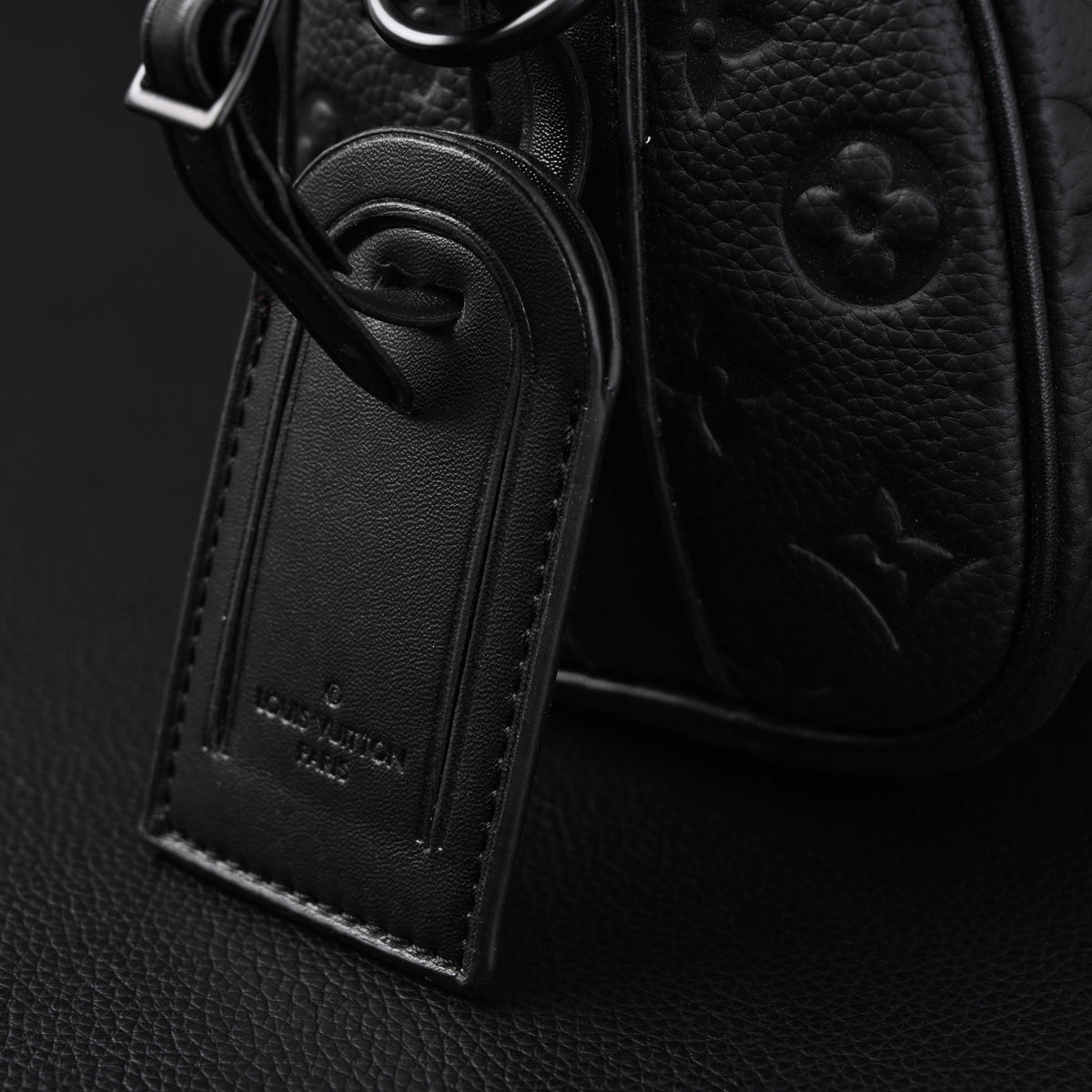 Louis Vuitton Keepall Bandoulière 50 – Monogram Shadow Black Leather Travel Bag