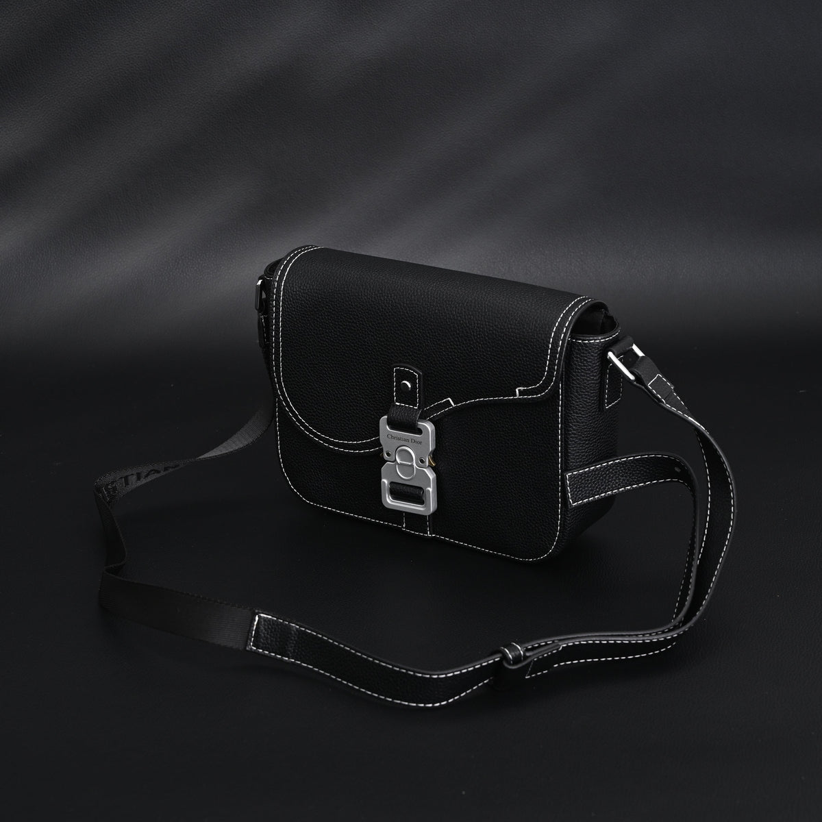 Dior Saddle Crossbody Bag – Black Grained Calfskin with Silver-Tone Hardware - Black with Silver-Tone Hardware