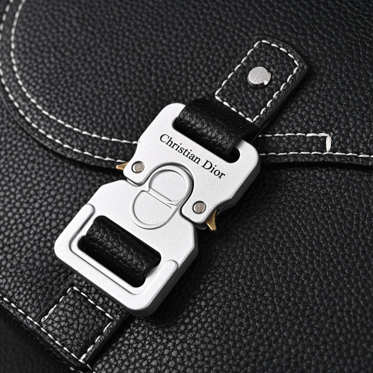 Dior Saddle Crossbody Bag – Black Grained Calfskin with Silver-Tone Hardware - Black with Silver-Tone Hardware