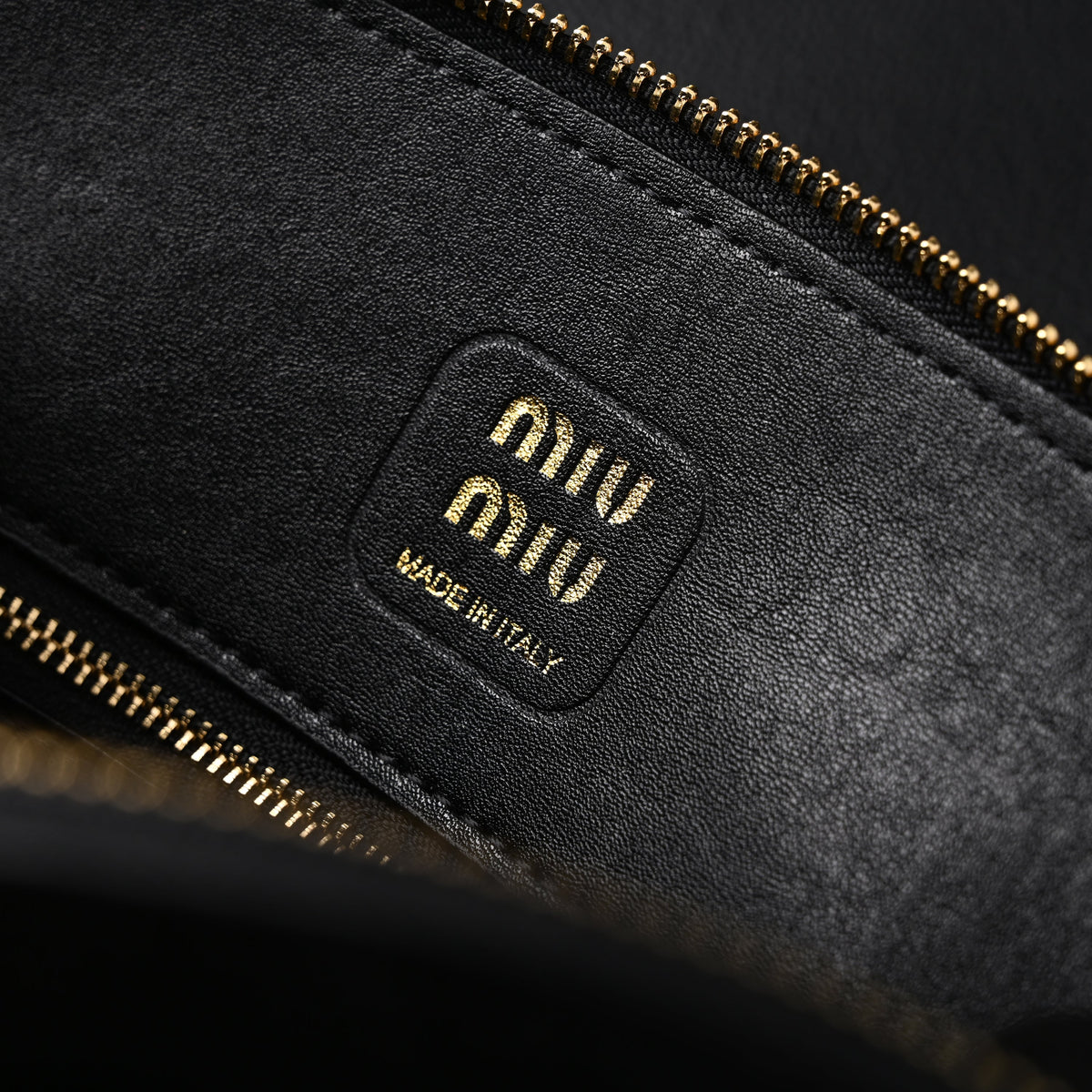 Miu Miu Black Leather Satchel Bag – Medium Structured Tote - Black with Gold-Tone Accents
