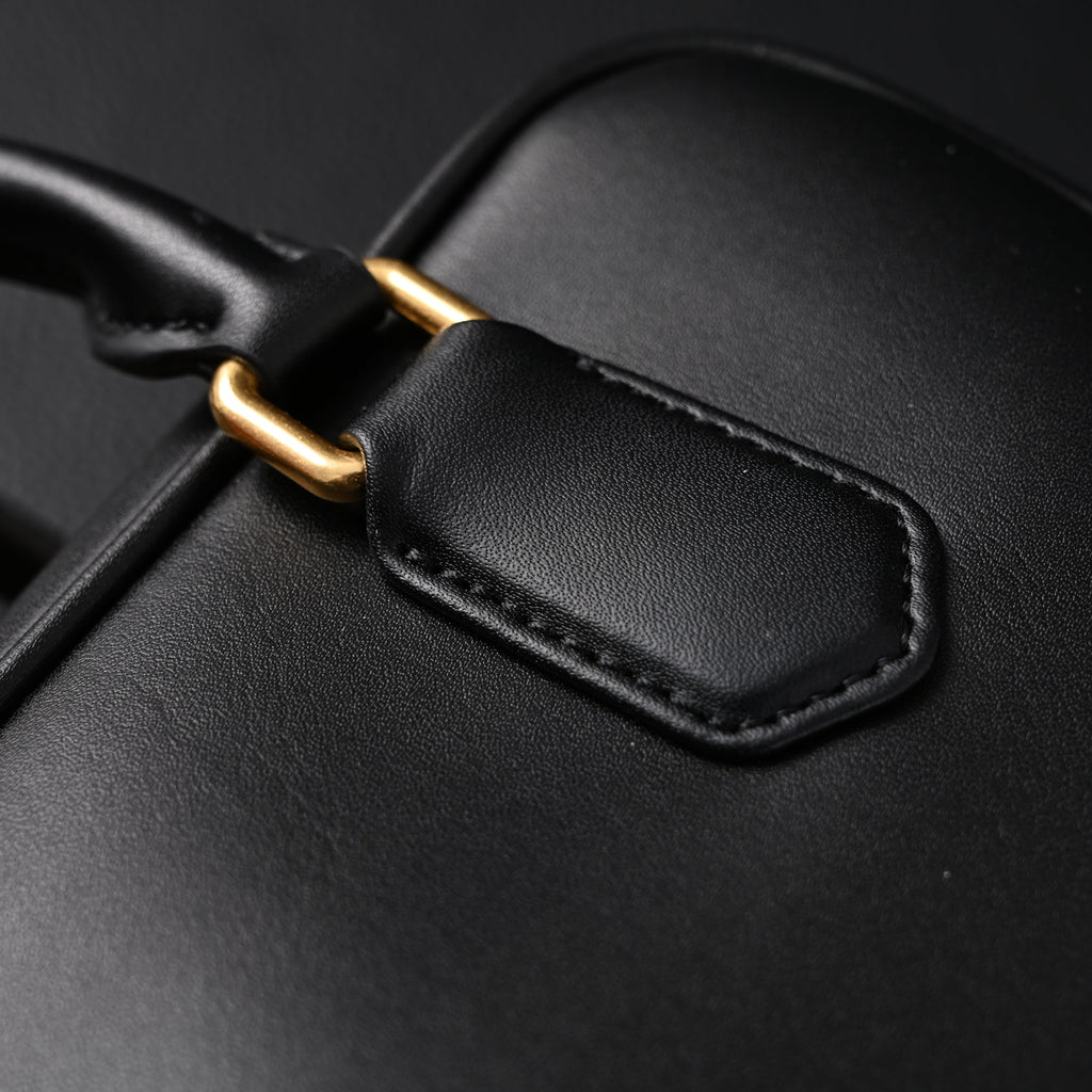 Miu Miu Black Matelassé Leather Satchel Bag – Mini Top Handle - Black with Gold-Tone Accents