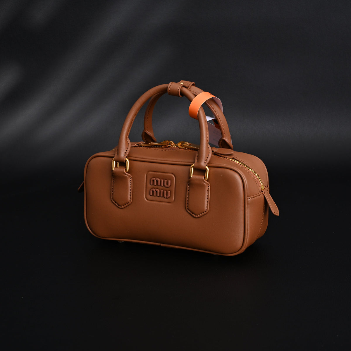 Miu Miu Leather Top Handle Satchel – Caramel Brown Satchel Bag