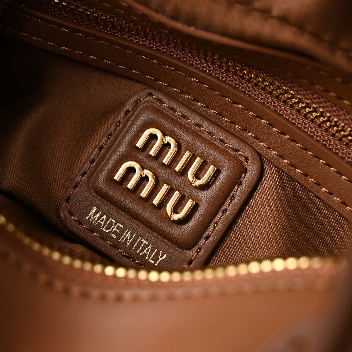 Miu Miu Leather Top Handle Satchel – Caramel Brown Satchel Bag