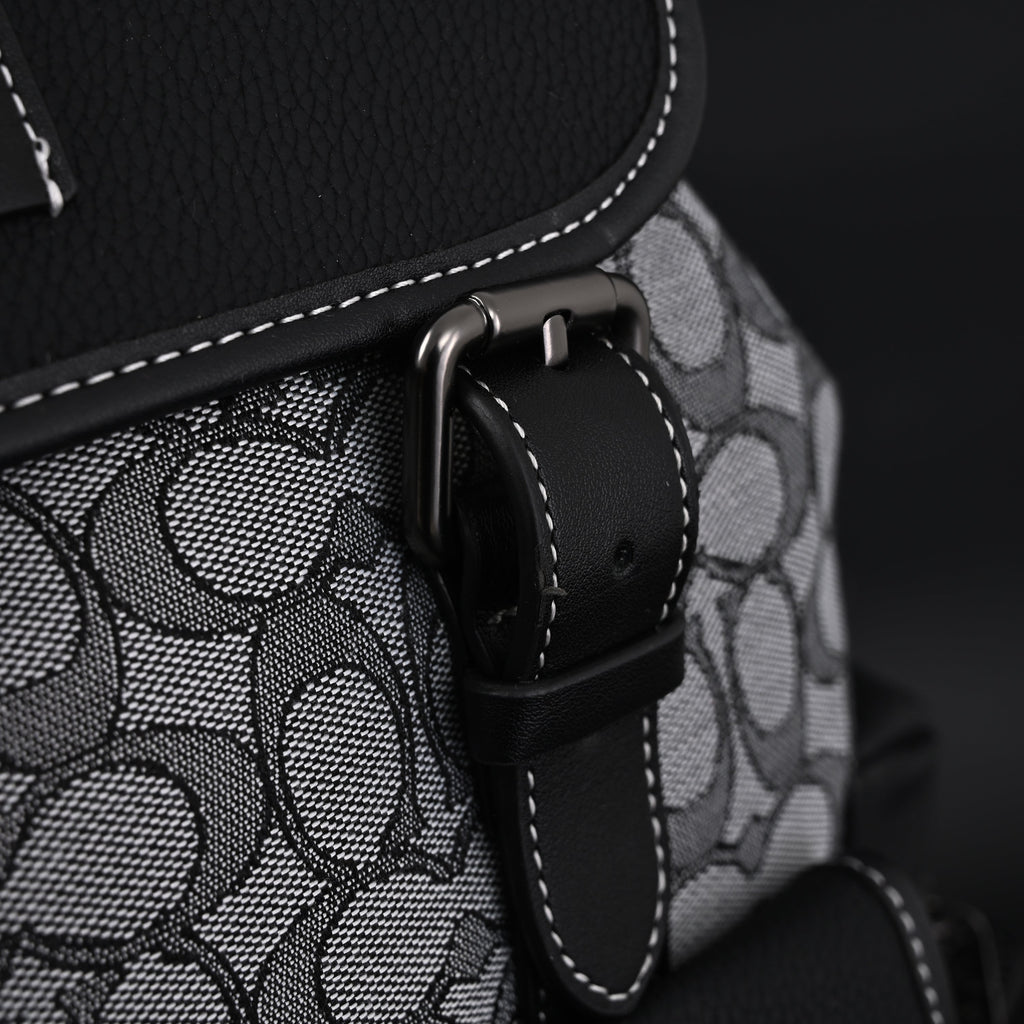 Coach Ch Sprint Backpack – Signature Canvas & Leather - Black / Grey Monogram