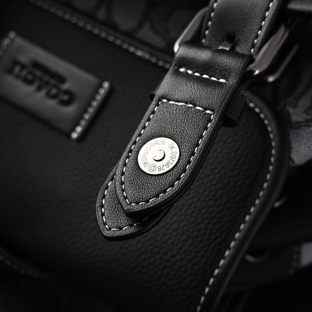 Coach Ch Sprint Backpack – Signature Canvas & Leather - Black / Grey Monogram