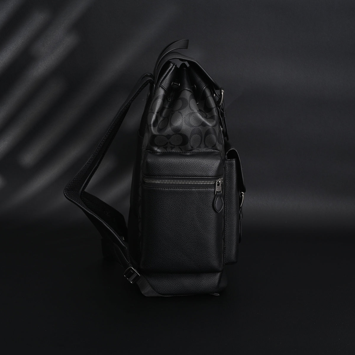 Coach Men's Leather Backpack – Black Signature Canvas