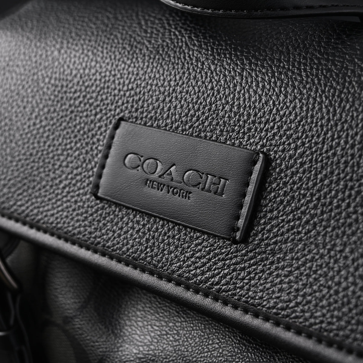Coach Men's Leather Backpack – Black Signature Canvas