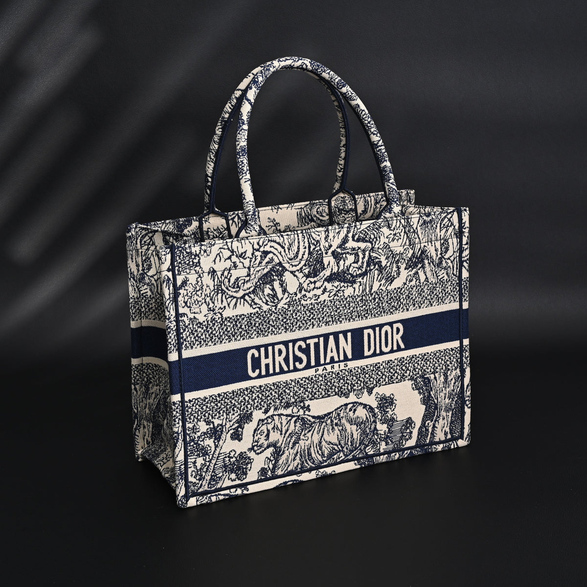 Dior Book Tote Bag – Blue Toile De Jouy Embroidery - Blue with Toile De Jouy Pattern