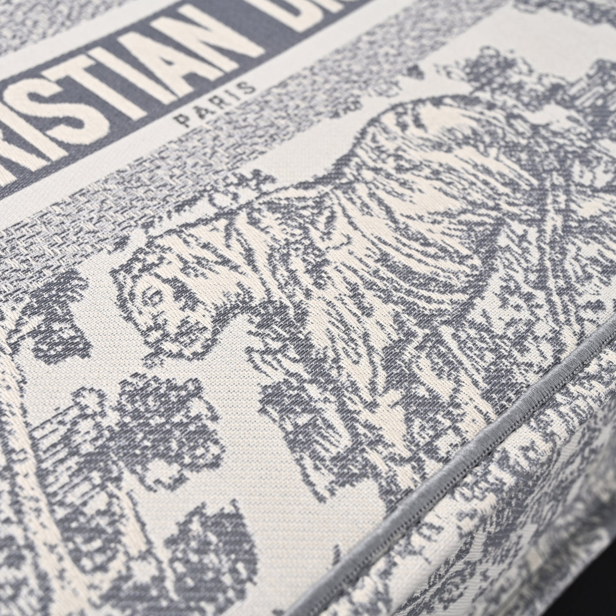 Christian Dior Large Book Tote – Toile De Jouy Embroidery - Classic Grey