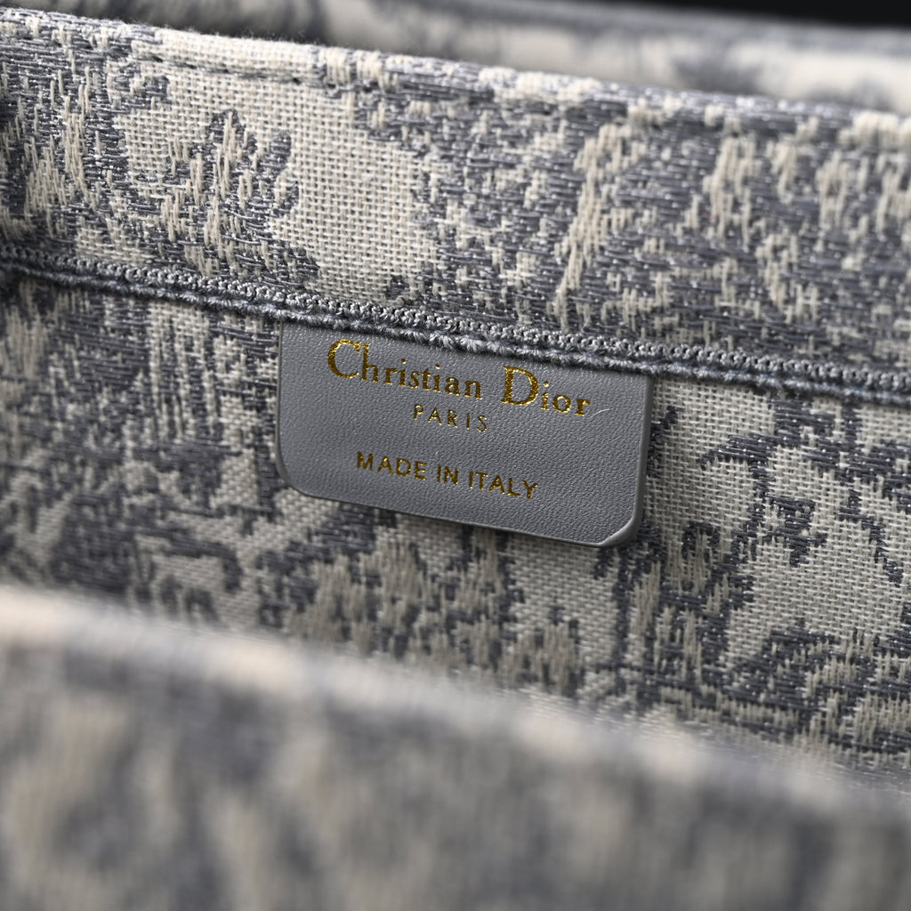 Christian Dior Large Book Tote – Toile De Jouy Embroidery - Classic Grey
