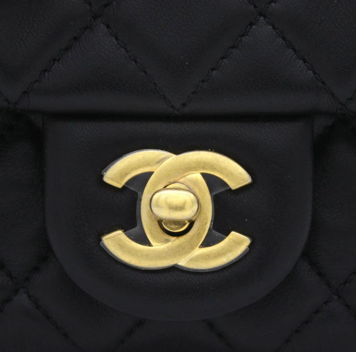 Chanel Pearl Crush Mini Rectangular Flap Bag - Black with Aged Gold-Tone Hardware