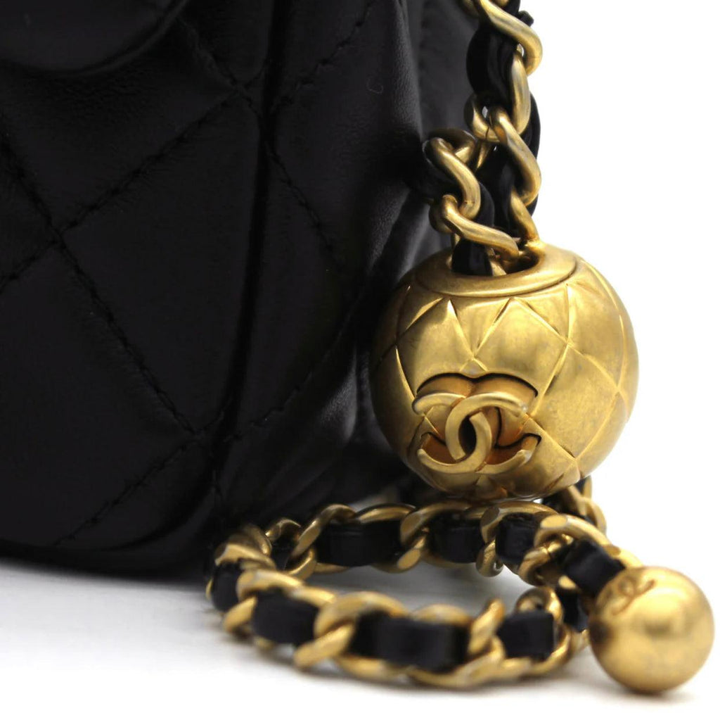 Chanel Pearl Crush Mini Rectangular Flap Bag - Black with Aged Gold-Tone Hardware