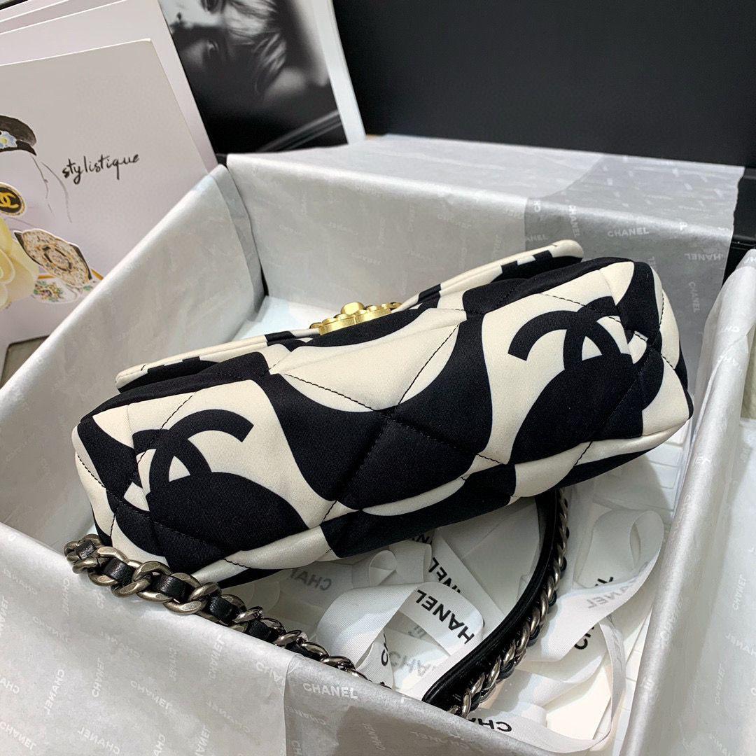 Chanel 19 Flap Bag Medium Black Ecru - Ecru and Black