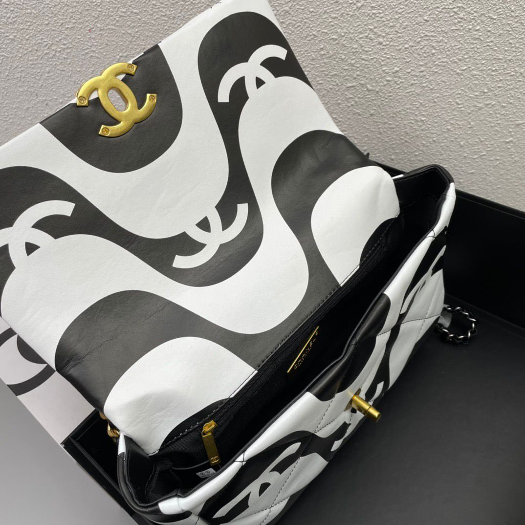 Chanel 19 Flap Bag Medium Black Ecru - Ecru and Black