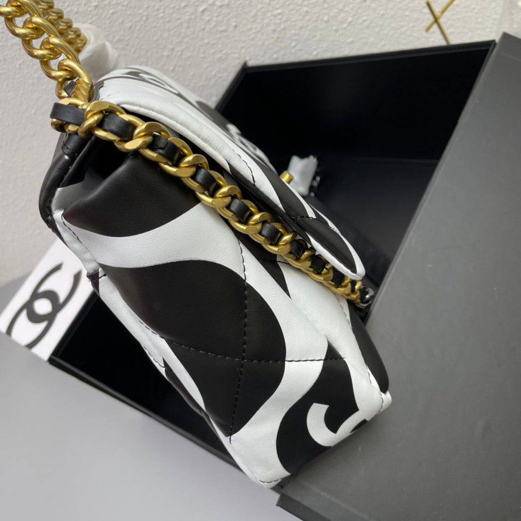 Chanel 19 Flap Bag Medium Black Ecru - Ecru and Black