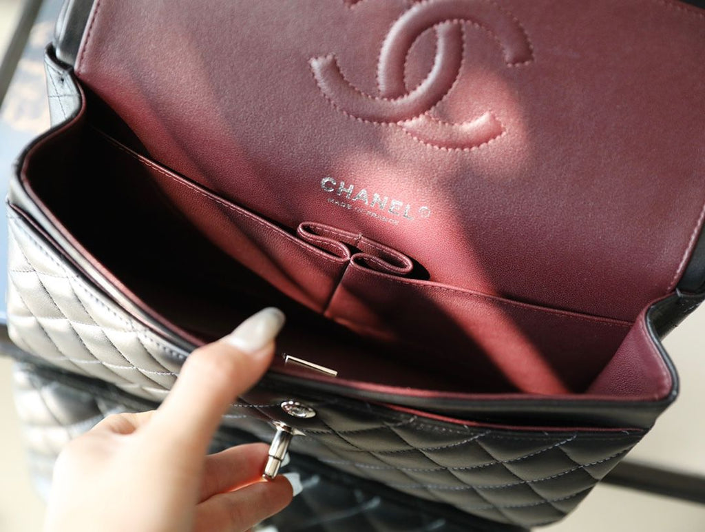 Chanel Timeless Classic Flap Bag Silver Hardware - Black