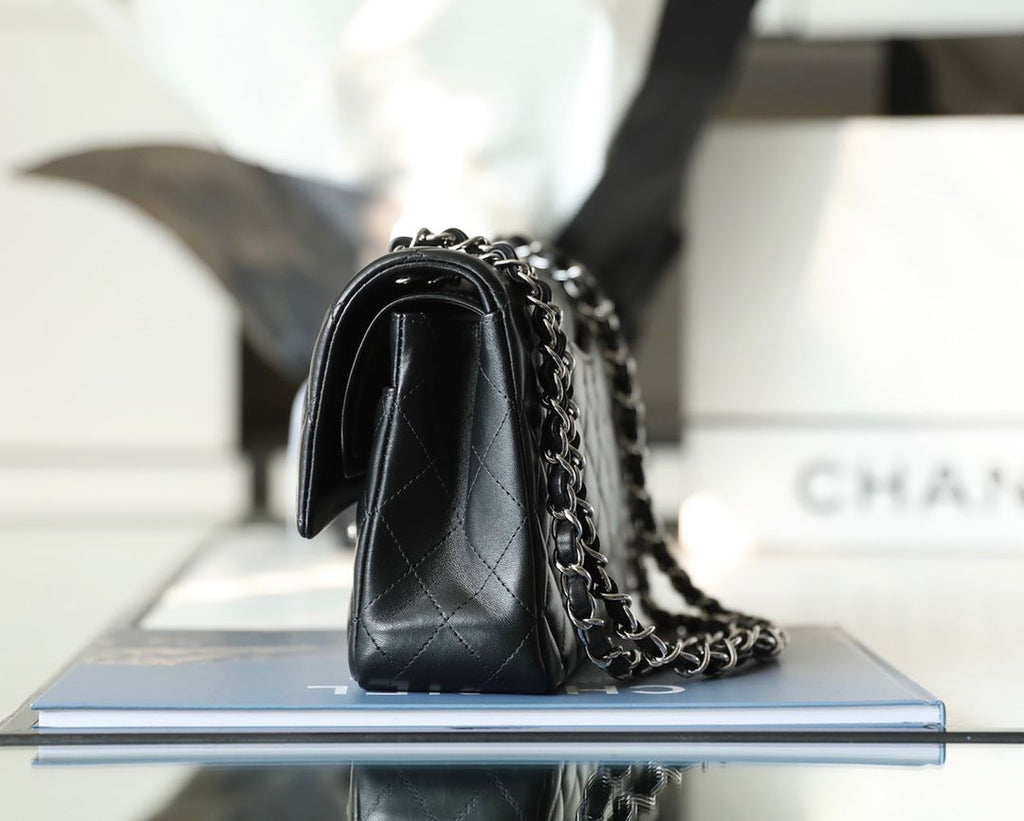 Chanel Timeless Classic Flap Bag Silver Hardware - Black