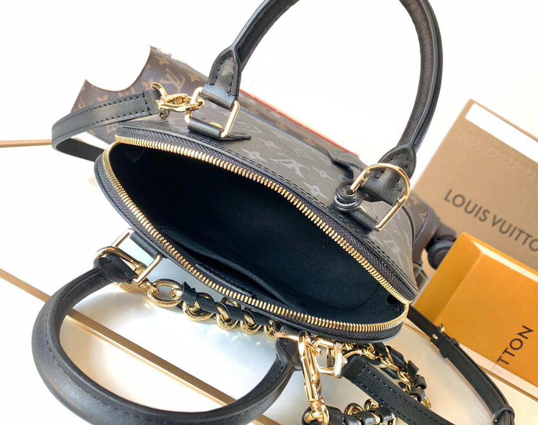 Louis Vuitton Alma BB Monogram Ink Handbag - Black