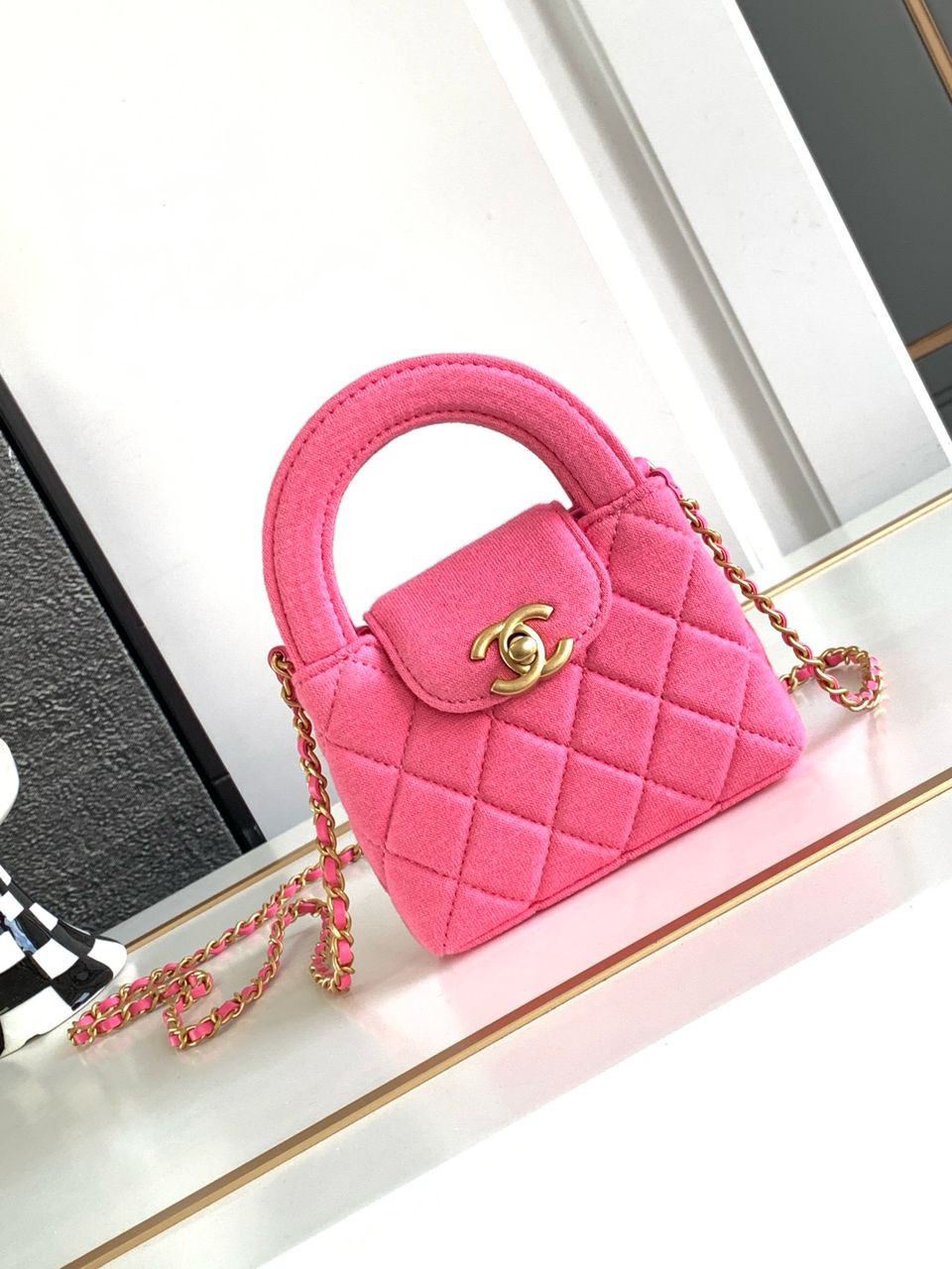 Chanel Mini Nano Jersey Kelly Handbag - Pink