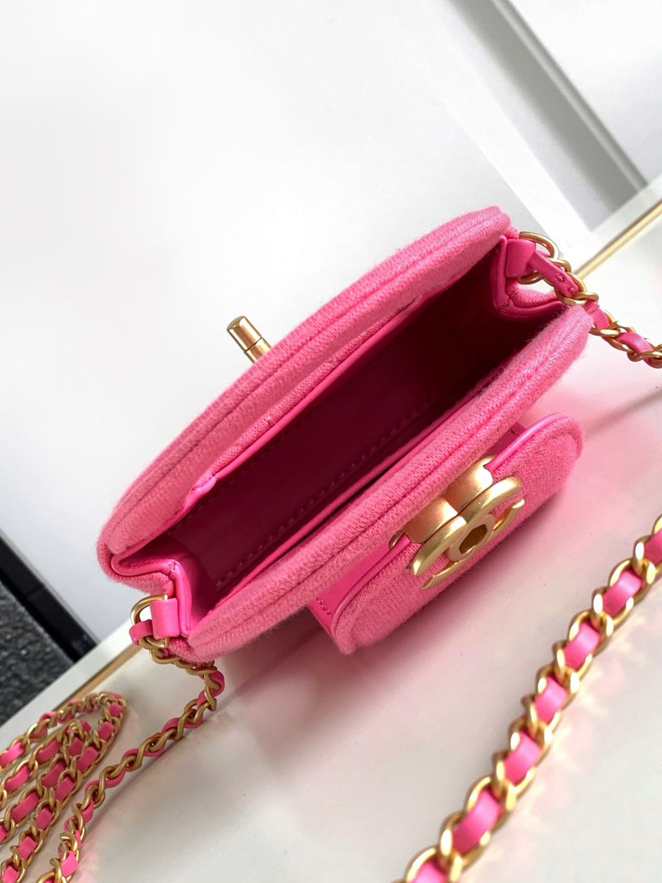 Chanel Mini Nano Jersey Kelly Handbag - Pink