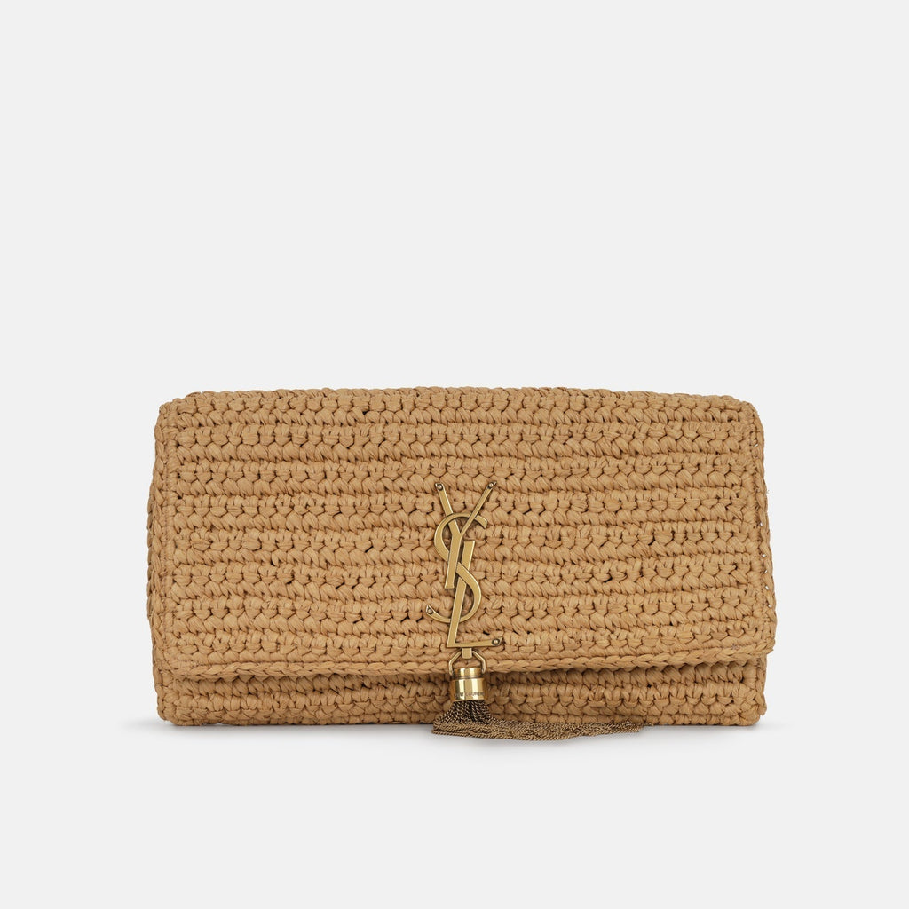 YSL Kate 99 Tassel in Raffia Shoulder Bag