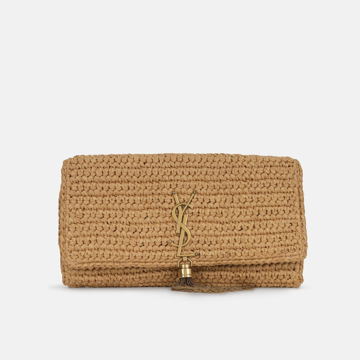 YSL Kate 99 Tassel in Raffia Shoulder Bag